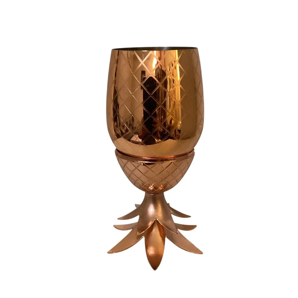 Copper Pineapple Cocktail Shaker Tumbler 2-Piece Tiki Barware 8